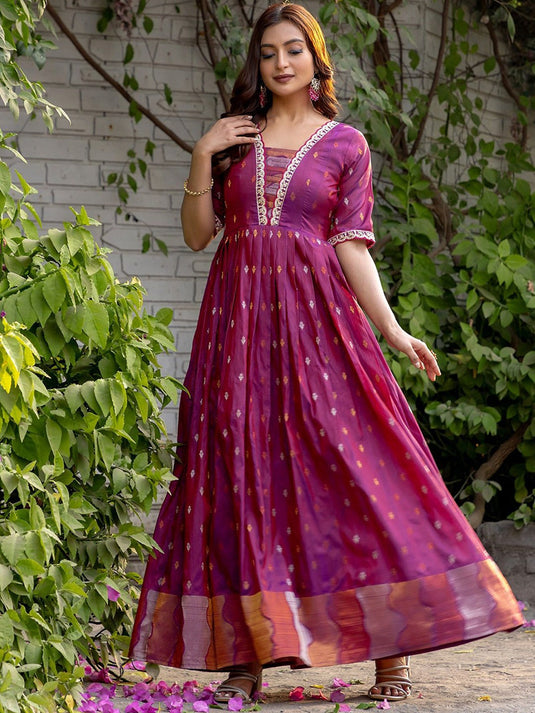 Women Printed Fit & Flared Maxi Ethnic Dress