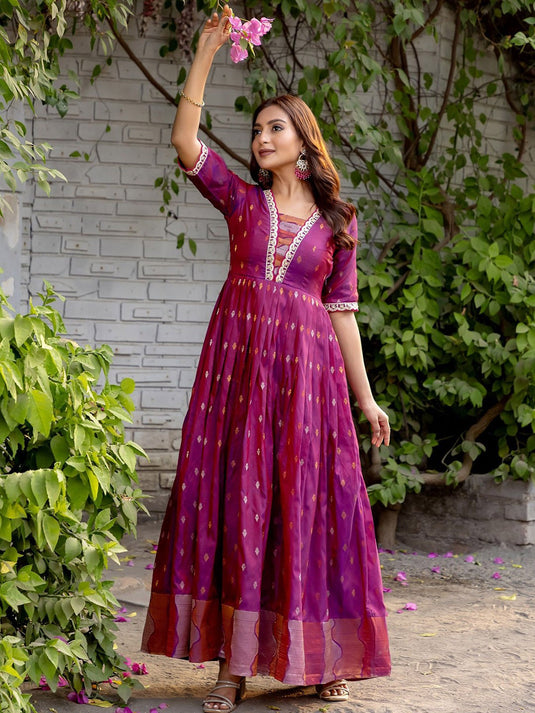 Women Printed Fit & Flared Maxi Ethnic Dress