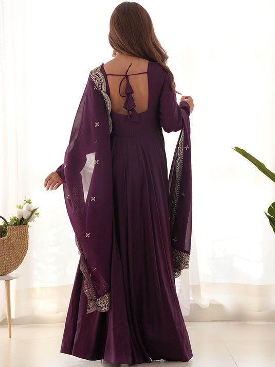 Women Yoke Design Layered Gotta Patti Kurta with Skirt & With Dupatta