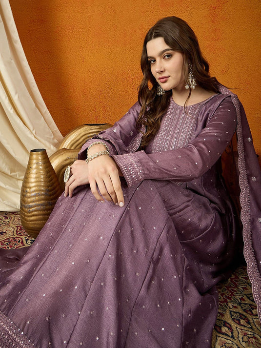 Women Embroidered Anarkali Gown