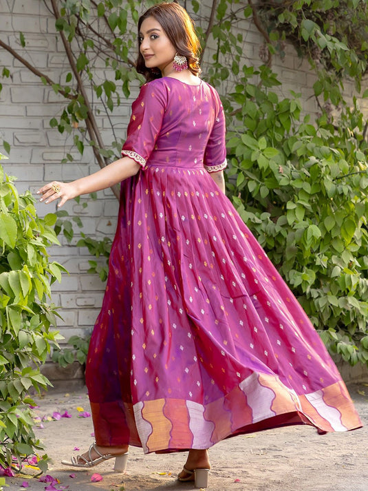 Women Printed Fit & Flared Maxi Ethnic Dress