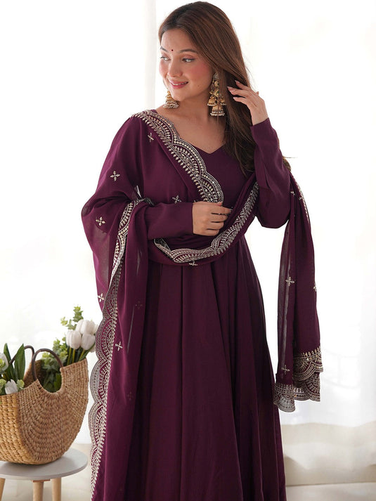 Women Yoke Design Layered Gotta Patti Kurta with Skirt & With Dupatta