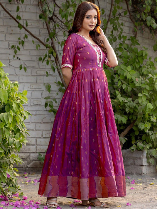 Women Printed Fit & Flared Maxi Ethnic Dress